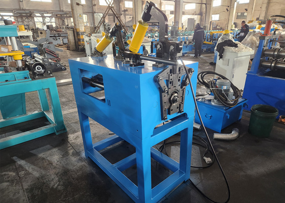 100mm Galvanized Steel Round Seam Joint Rain Downpipe Roll Forming Machine With Elbow Machine & Pipe End Necking Machine