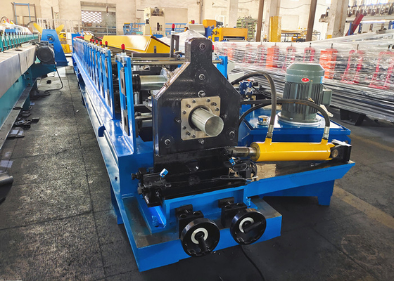 100mm Galvanized Steel Round Seam Joint Rain Downpipe Roll Forming Machine With Elbow Machine & Pipe End Necking Machine